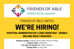 Administrator/Care Assistant - Enable Ireland Adult Services - 1