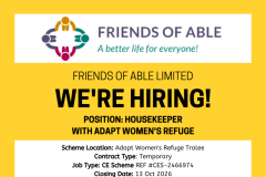 Housekeeper with Adapt Women's Refuge - 1