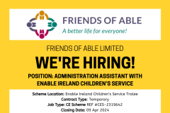 Administration Assistant - Enable Ireland Children's Service