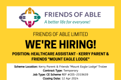 Healthcare Assistant - Kerry Parent & Friends "Mount Eagle Lodge"