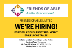 Kitchen Assistant - Mount Eagle Lodge Tralee
