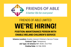 Maintenance Person with Enable Ireland Children's Service - 1
