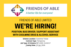 Bus Driver / Support Assistant with Coolmine Drug & Alcohol Service - 1