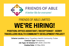 Office Assistant / Receptionist - Kerry Travellers Health Community Development Project - 1