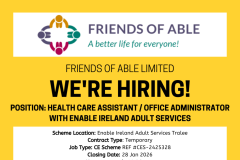 Health Care Assistant/Office Administrator with Enable Ireland Adult Services - 1