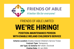 Maintenance Person with Enable Ireland Children's Service - 1